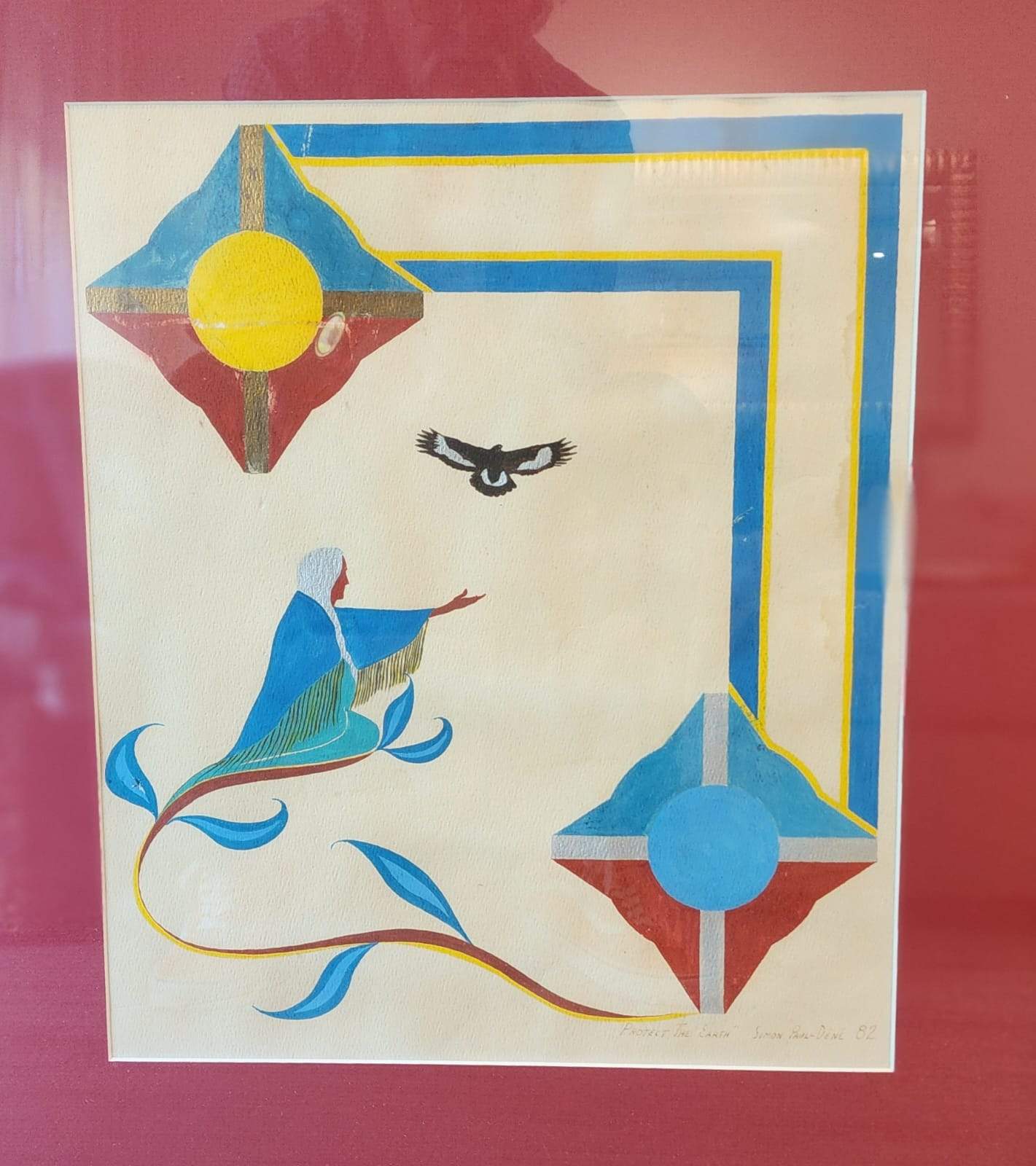 I heard the sad news today of Pauline Shirts passing this week and knew she must be included in the Shaman Ship installation. I met her at the Wandering Spirit School in 1979 which she put so much energy into and wisdom. I felt this painting by Simon Paul Dene represented her now flying free like the eagle. There is a link below to the honoring of her by the MPP. Bruce Tabums  ofToronto  Danforth yesterday. Thanks for all your have done Pauline and thanks Simon Paul for your beautiful painting. 